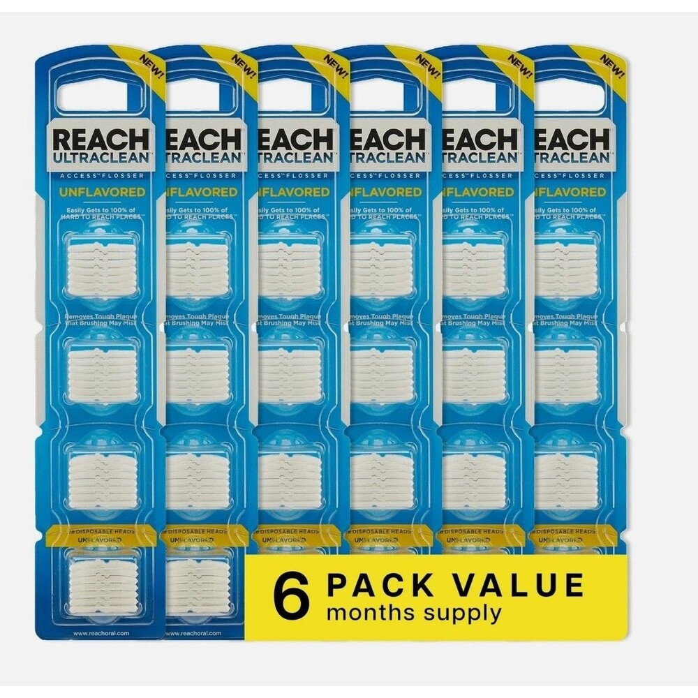 REACH Ultraclean Access Flosser Refill Heads 28 Ct x 6 Pack 168 Total NEW